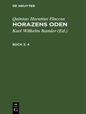 cover image of Horazens Oden, Buch 3, 4